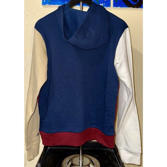 Skechers Hoodie Pullover Kids XL Blue Red White Beige Colorblock Kangaroo Pocket - Picture 2 of 8